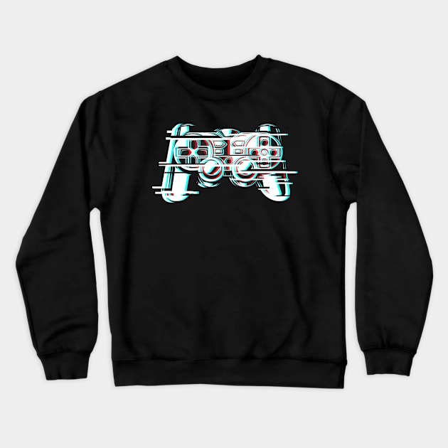 Gaming Glitch Controller Gamer E Girl E Boy Crewneck Sweatshirt by wbdesignz